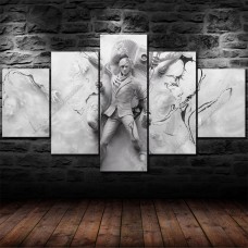 5 Piece Canvas Wall Art Evil Within Poster Print Large Home Room Decor Set White   112617209834